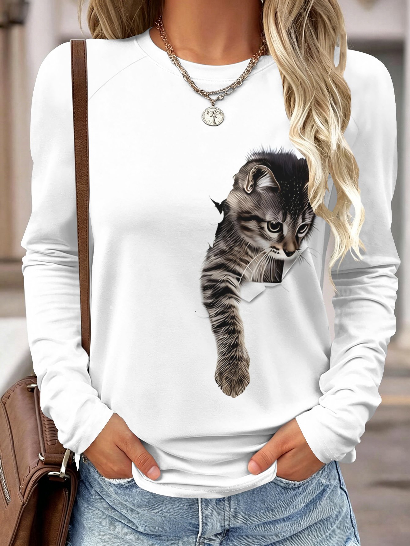Wallpaper - Camicia da donna a maniche lunghe