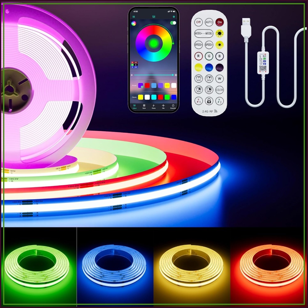 Striscia LED RGB COB USB 5V 1, - Led Strip Lights recensione e prezzo